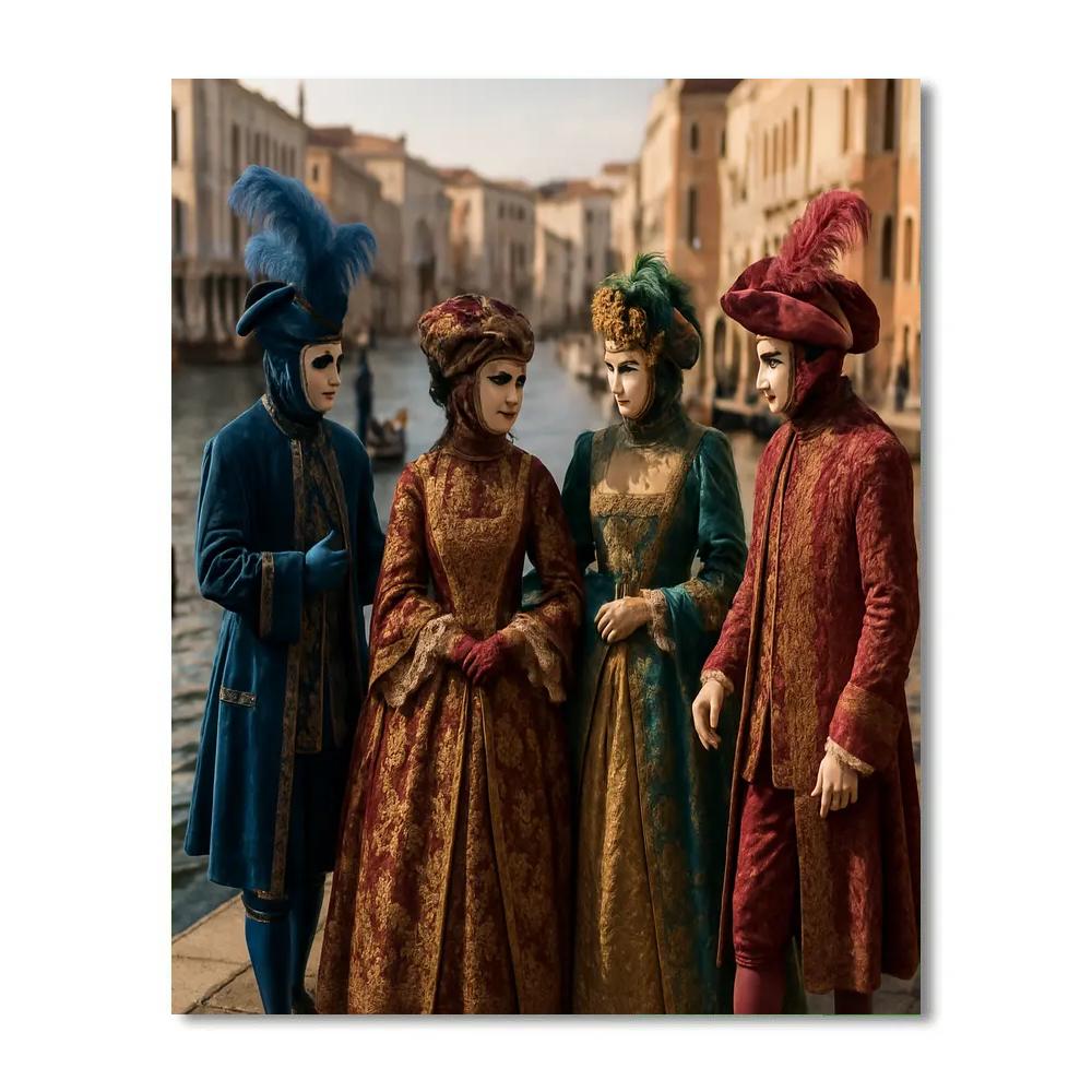 Carnival In Venice Masked Procession Paint by numbers art