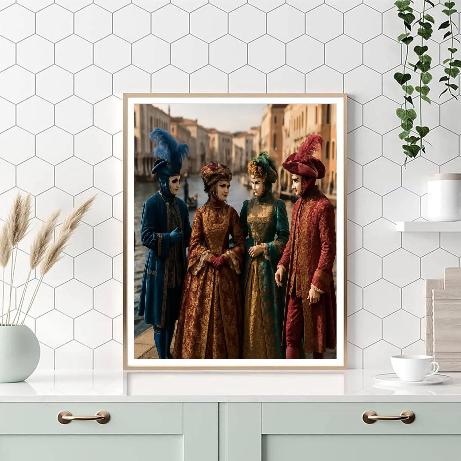 Carnival In Venice Masked Procession Paint by numbers art