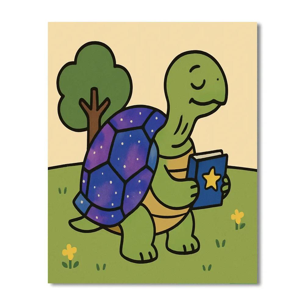 Galaxy Garden Turtle paint by numbers
