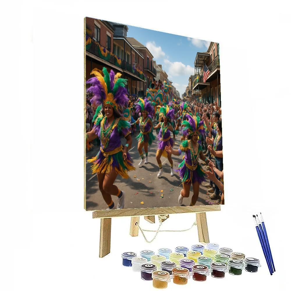 Colorful Mardi Gras Parade In New Orleans Numbered painting kits