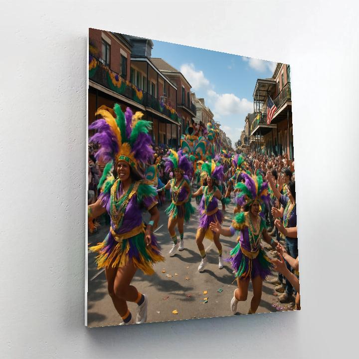 Colorful Mardi Gras Parade In New Orleans Numbered painting kits