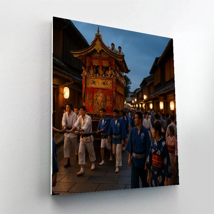 Traditional Japanese Gion Matsuri Festival paint by color