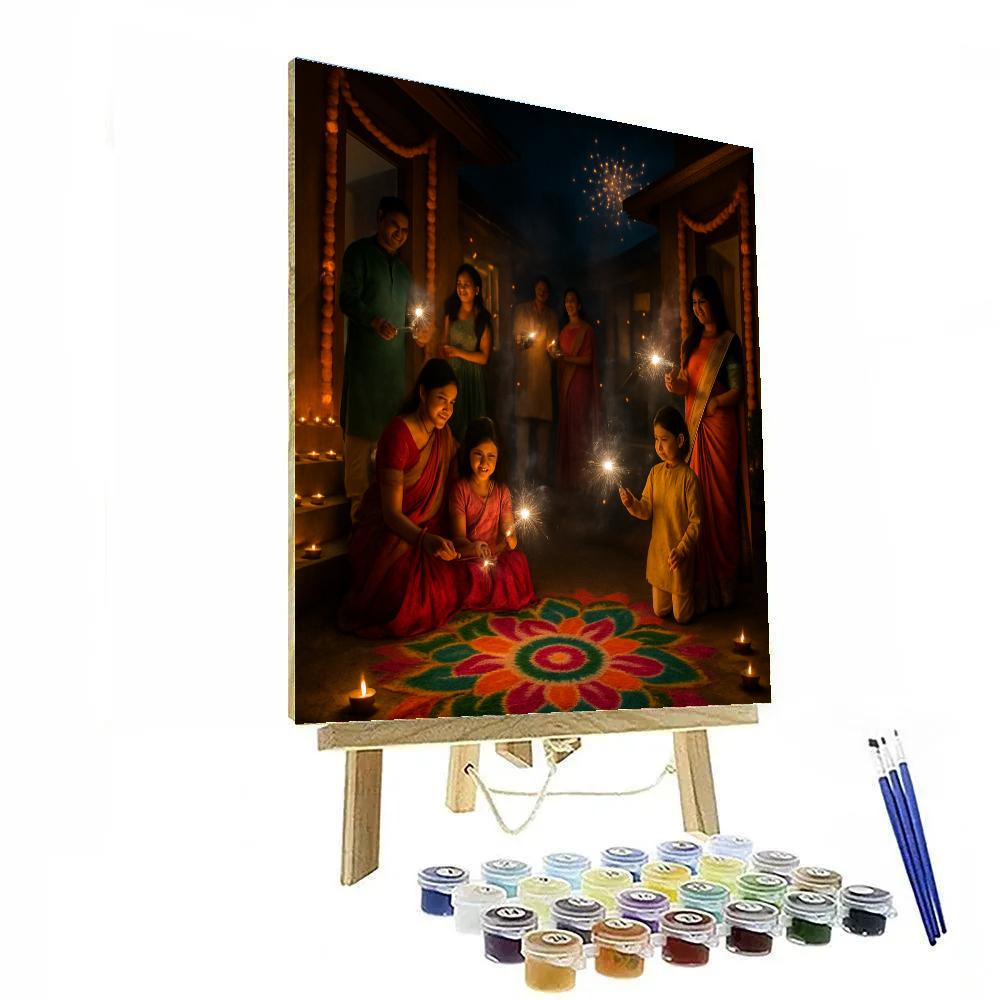 Vibrant Diwali Night Celebrations In India Painting by numbers kit
