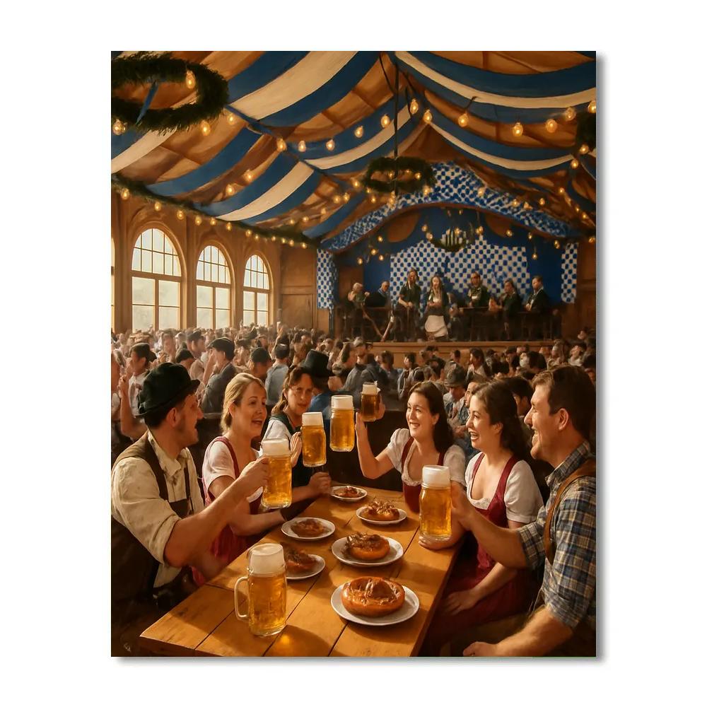 Oktoberfest Beer Garden Scene In Munich DIY paint by numbers