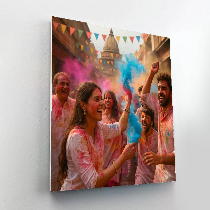 Colorful Holi Festival In Vrindavan India Painting by numbers kit