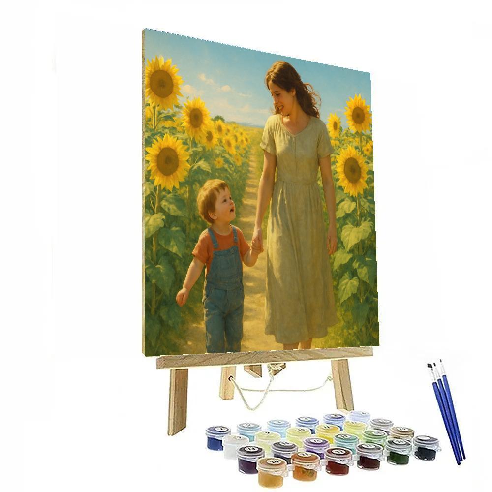 Sunflower Field Serenity painting number kit
