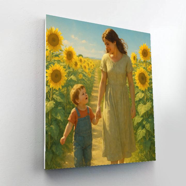 Sunflower Field Serenity painting number kit