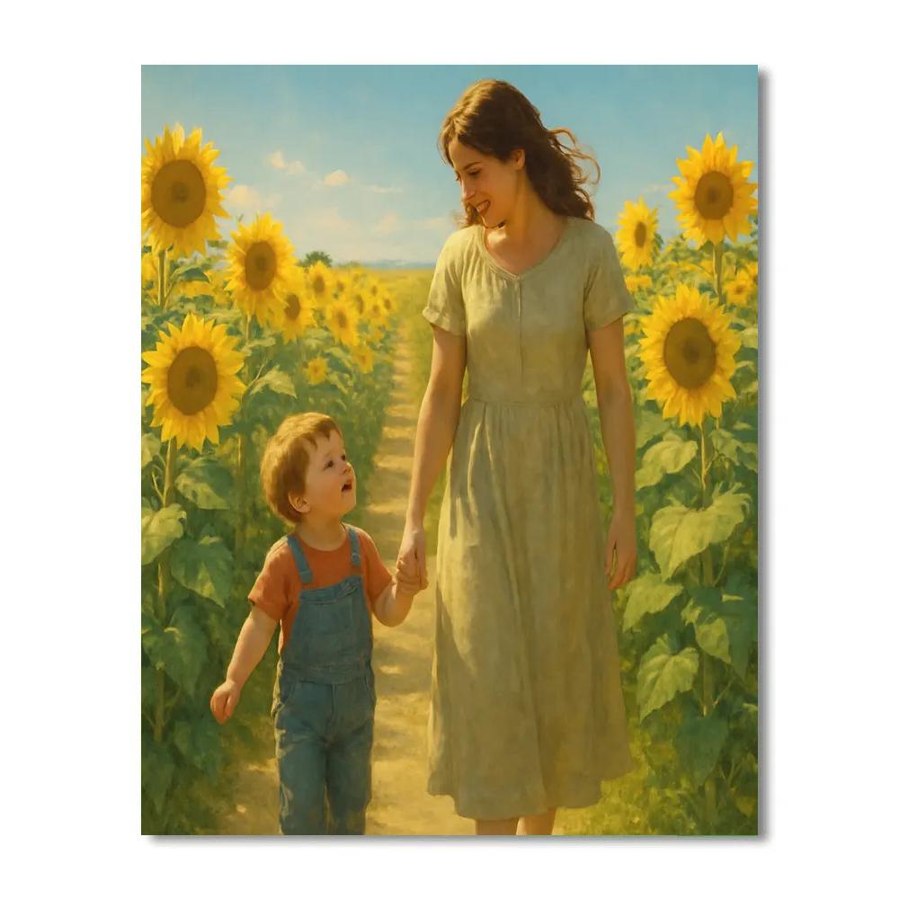 Sunflower Field Serenity painting number kit