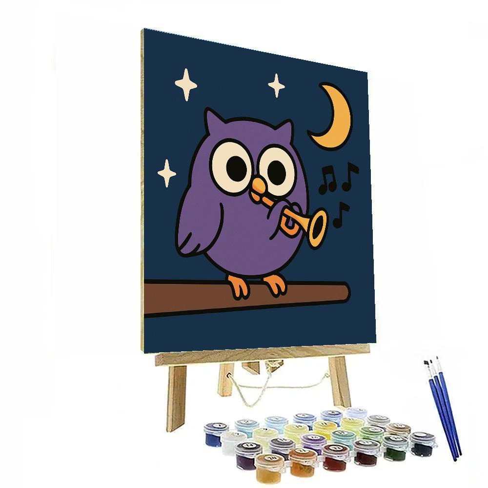 Moonlight Melody Owl DIY paint by numbers