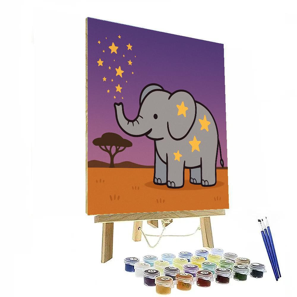 Starry Safari Elephant paint by number