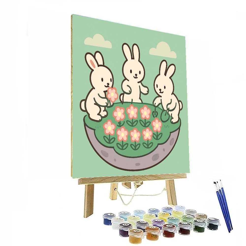 Galaxy Garden Rabbits painting number kit