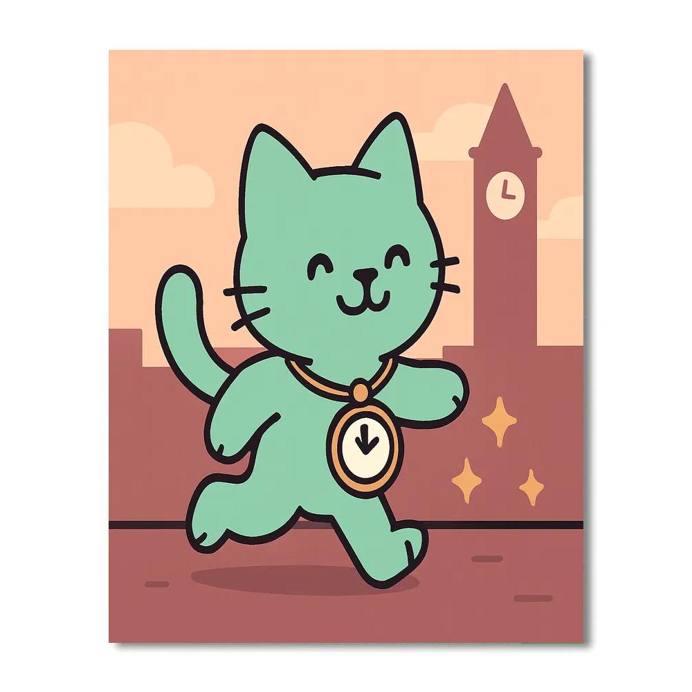 Time Traveler Cat Paint by numbers kits
