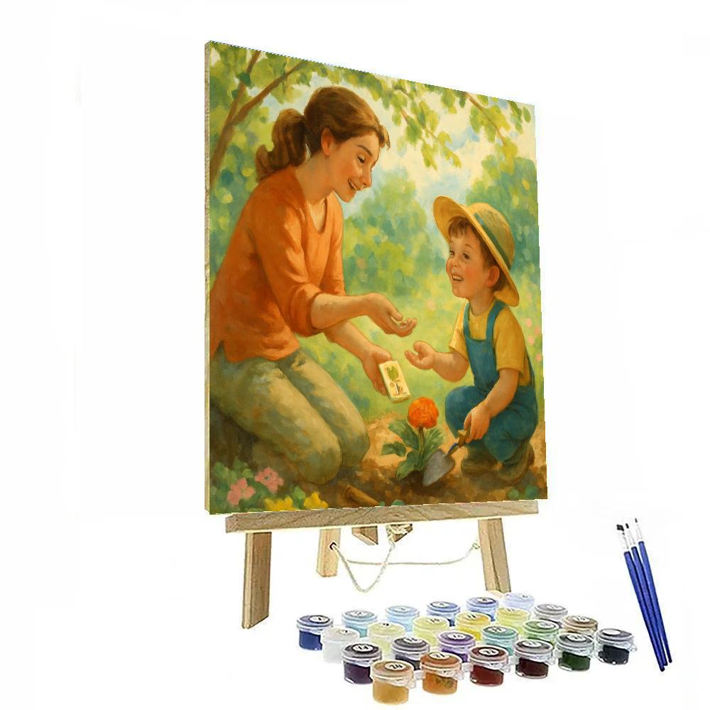 Gardening Together In Spring Numbered painting kits
