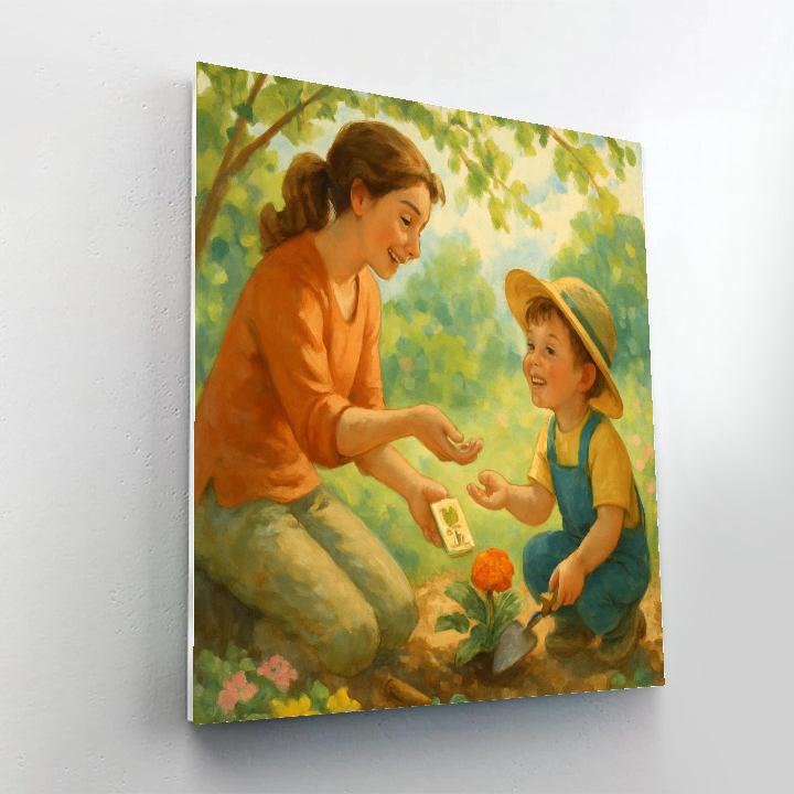 Gardening Together In Spring Numbered painting kits