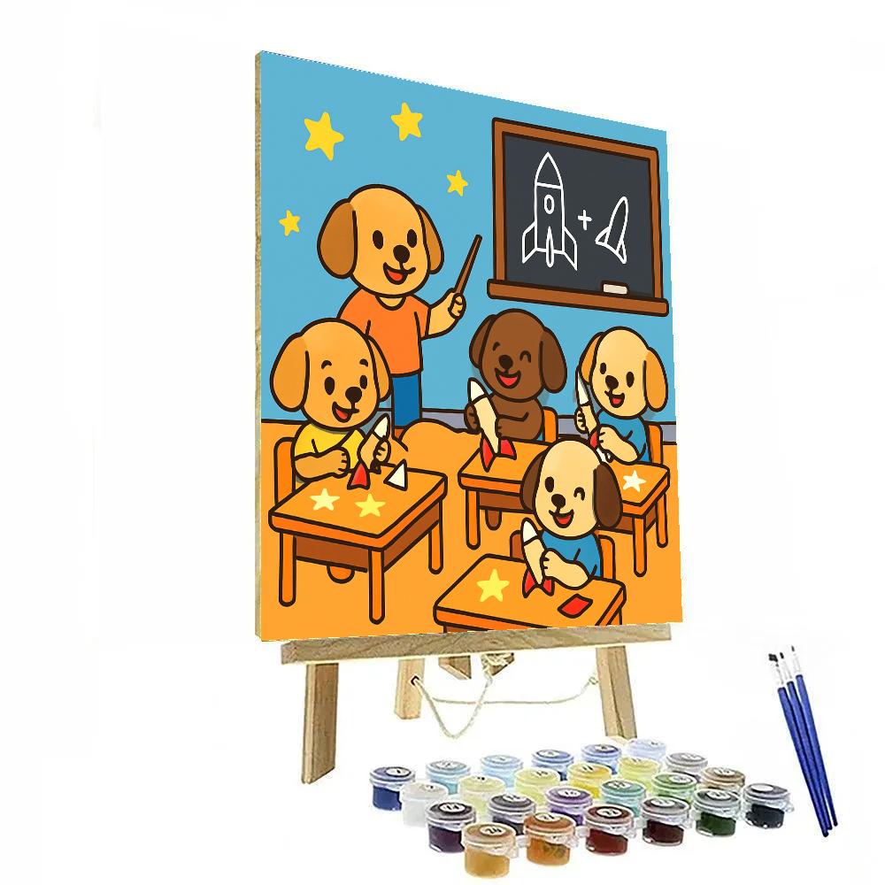 Rocket School Puppies Paint by numbers art