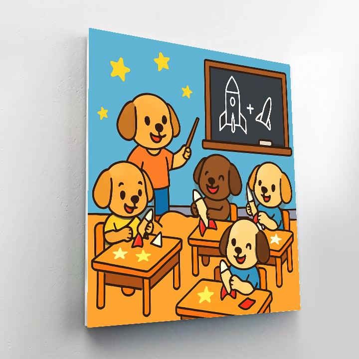 Rocket School Puppies Paint by numbers art