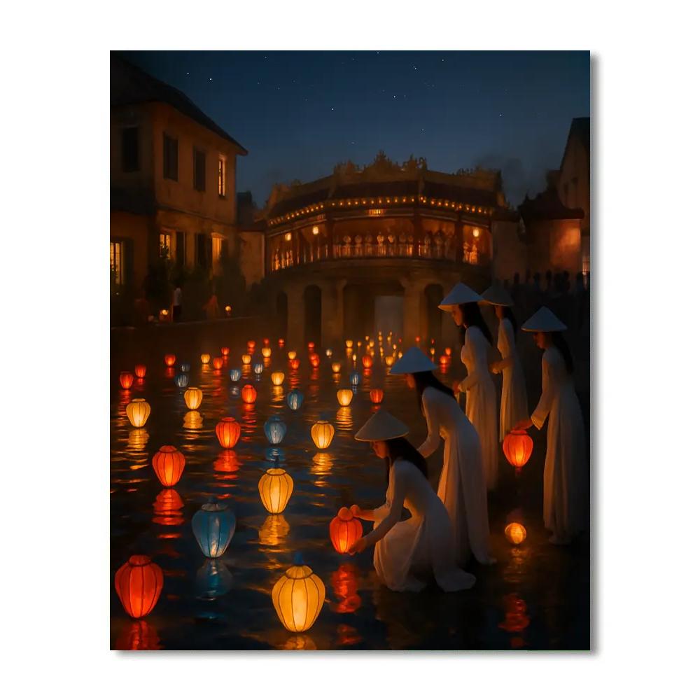 Traditional Lantern Festival In Hoi An painting number kit