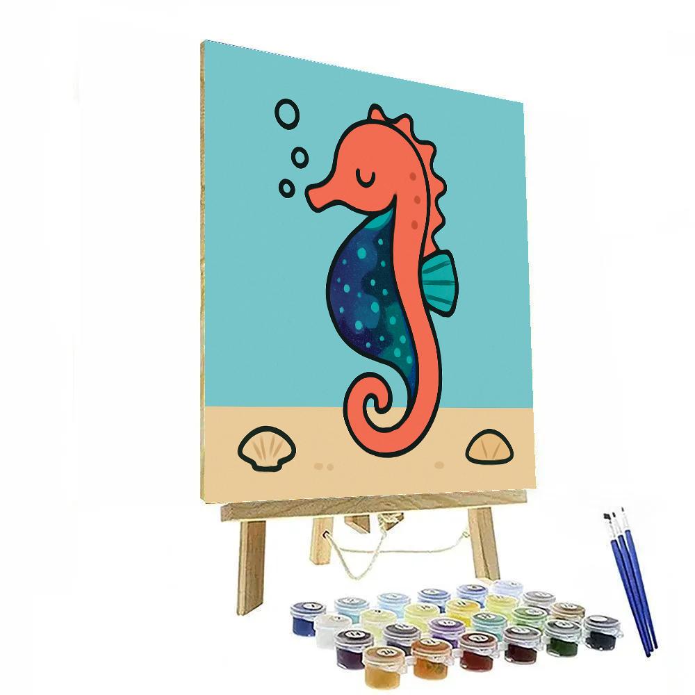 Undersea Nebula Seahorse painting number kit