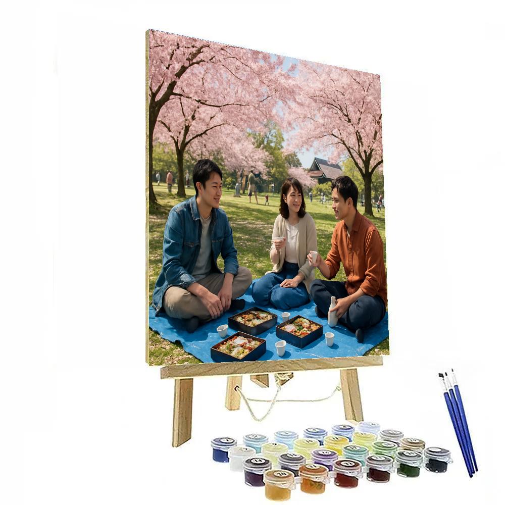 Hanami Sakura Viewing Picnic In Japan Paint by numbers art