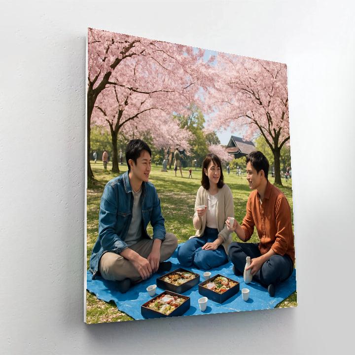 Hanami Sakura Viewing Picnic In Japan Paint by numbers art