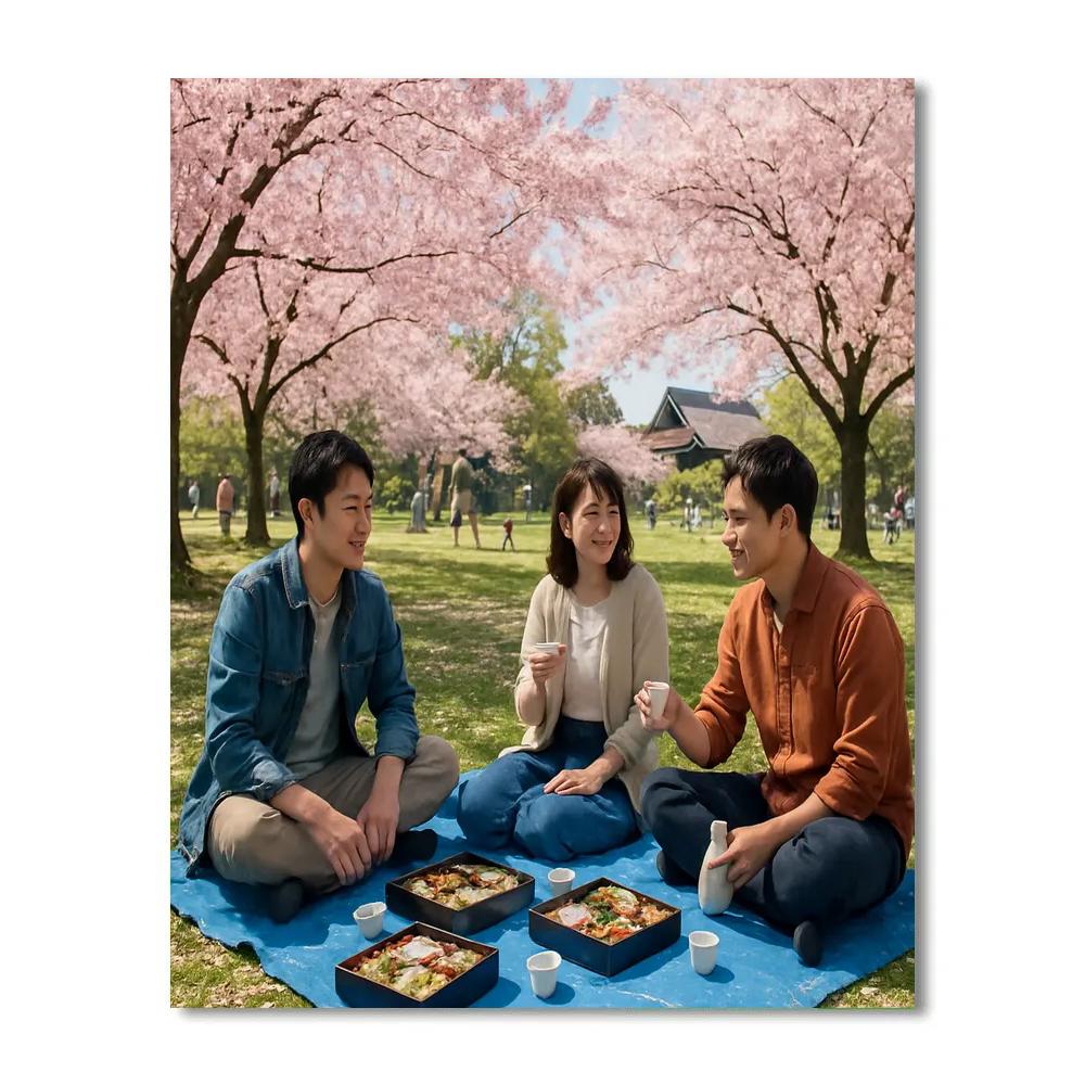 Hanami Sakura Viewing Picnic In Japan Paint by numbers art