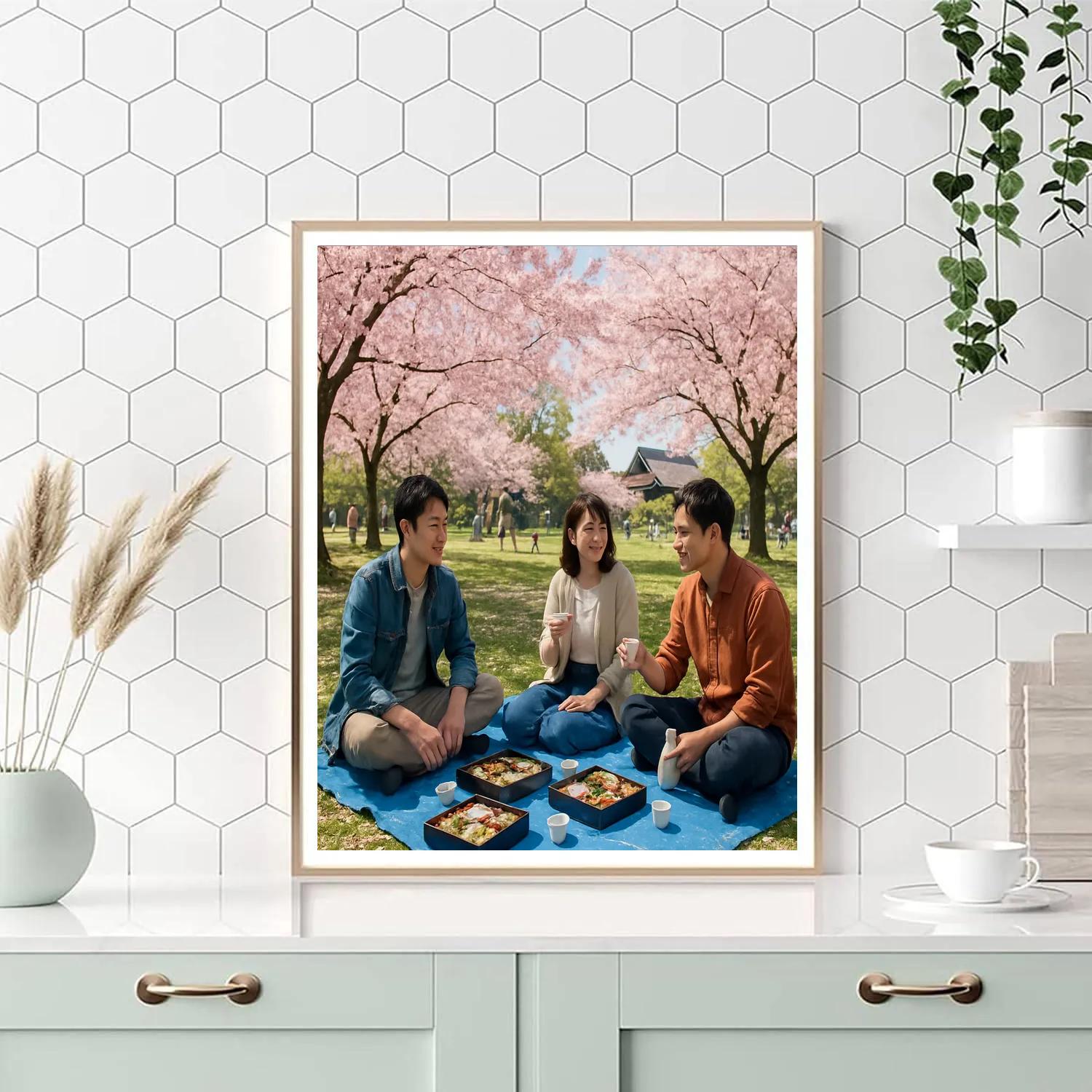 Hanami Sakura Viewing Picnic In Japan Paint by numbers art