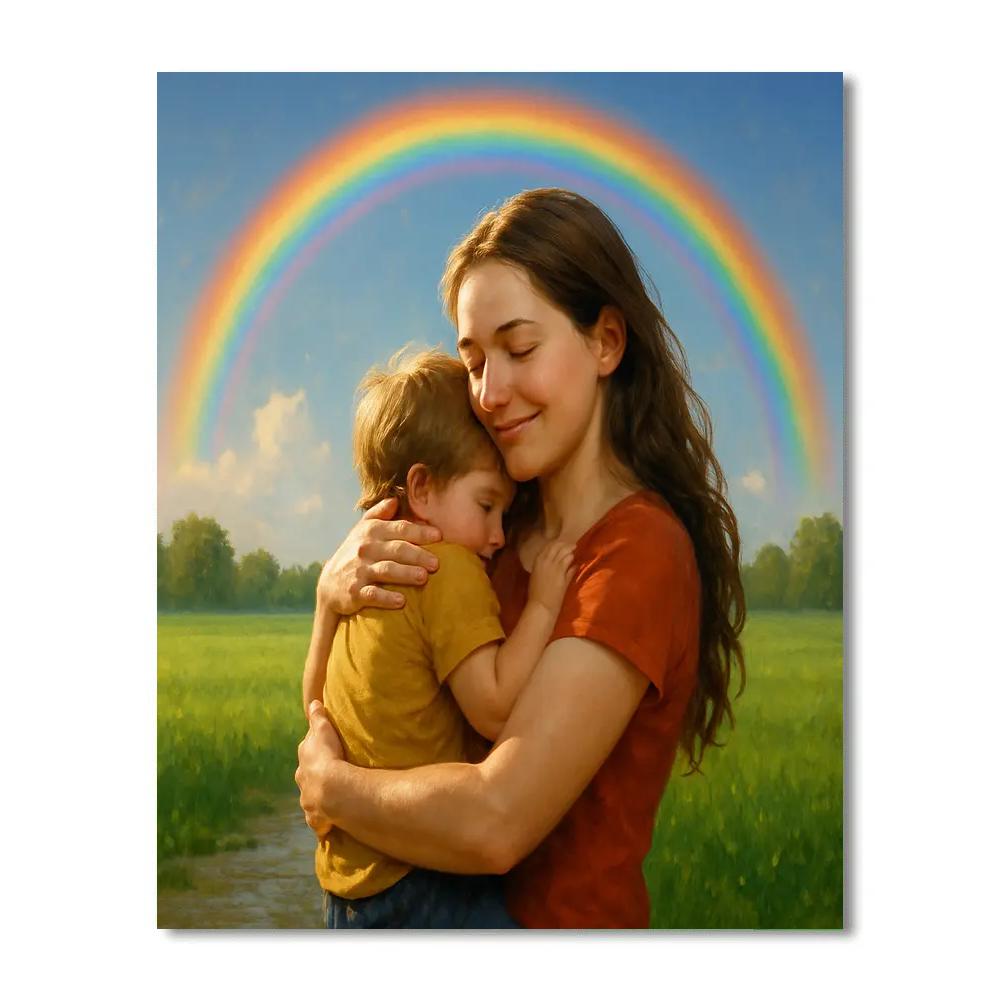 Embracing Under Rainbow Sky paint by numbers