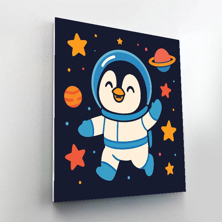 Adventurous Space Penguin Painting by numbers kit
