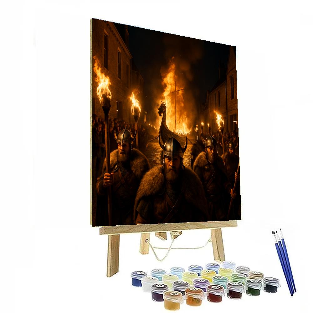 Up Helly Aa Viking Festival In Scotland painting number kit