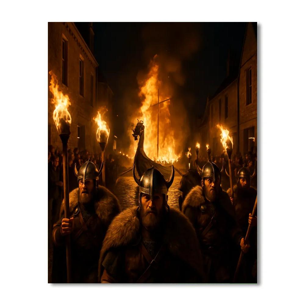 Up Helly Aa Viking Festival In Scotland painting number kit