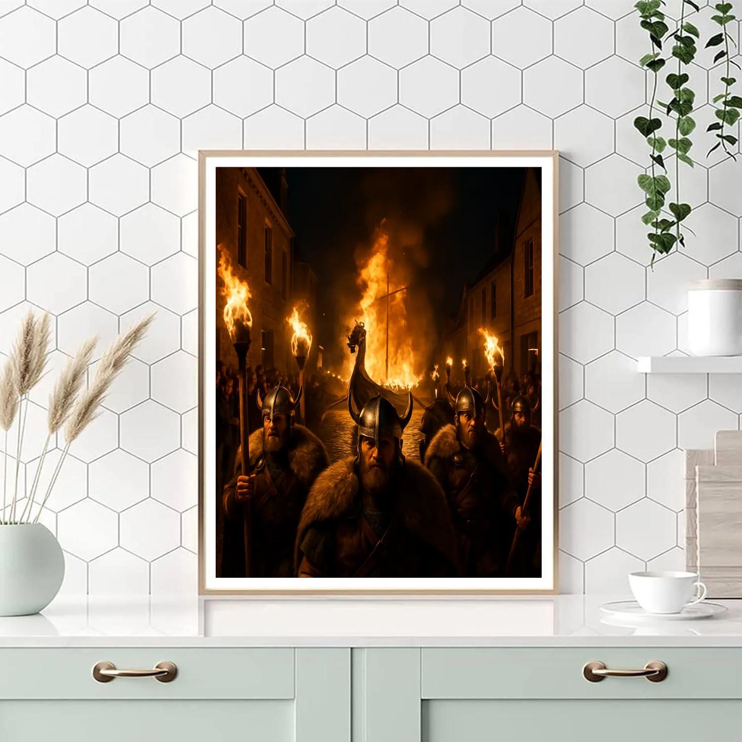 Up Helly Aa Viking Festival In Scotland painting number kit