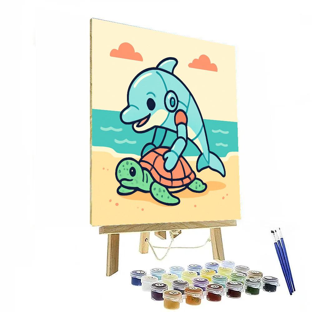 Robot Dolphin Rescue Paint by numbers kits