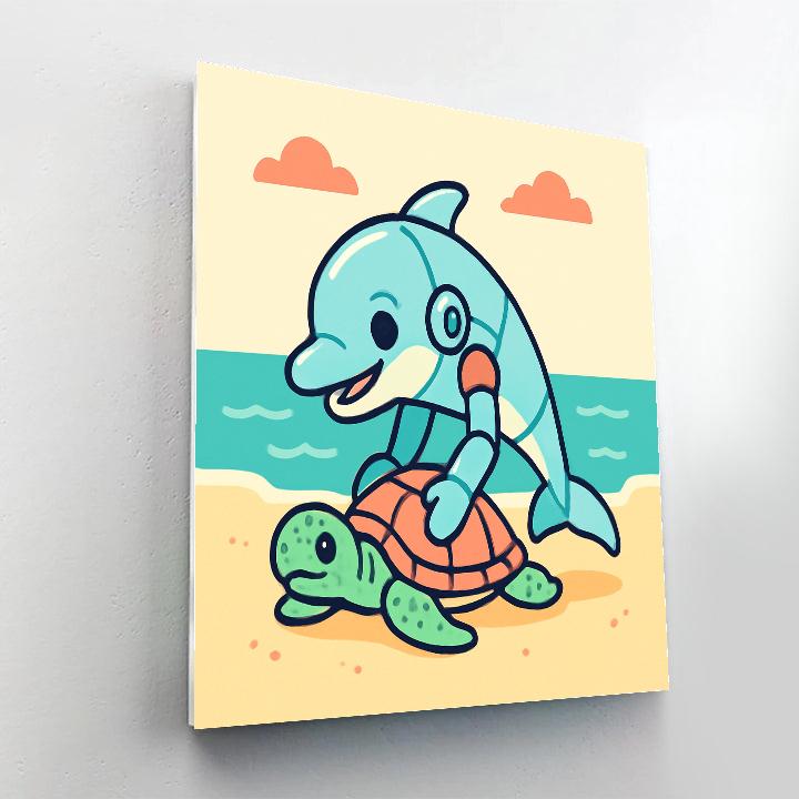 Robot Dolphin Rescue Paint by numbers kits