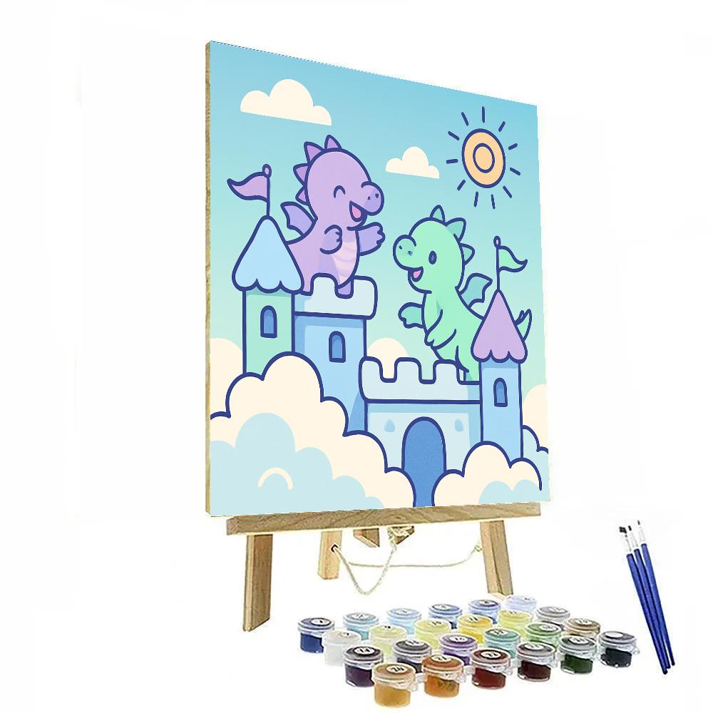 Cloud Castle Dragons paint by numbers