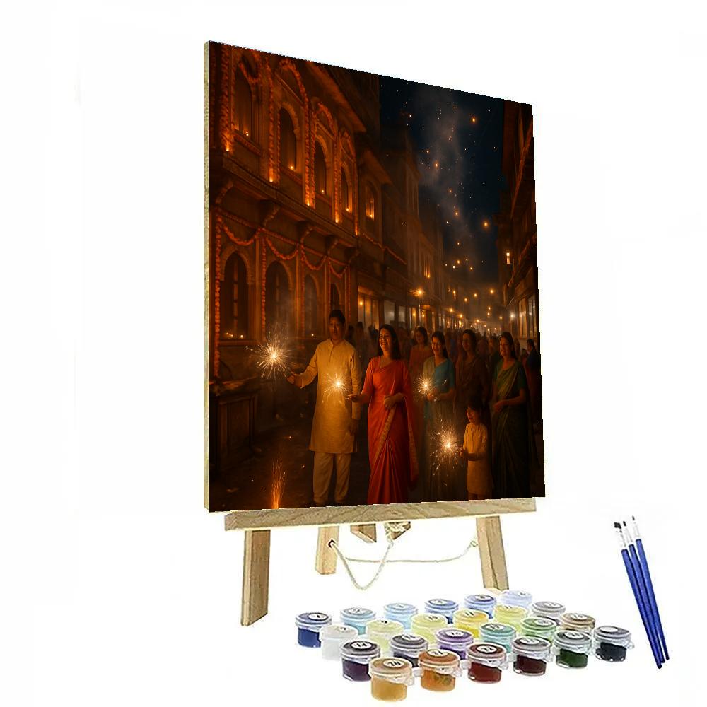 Diwali Night Fireworks In Jaipur Numbered painting kits