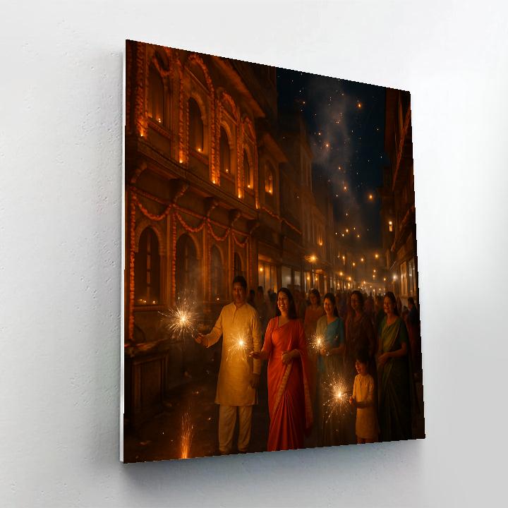 Diwali Night Fireworks In Jaipur Numbered painting kits