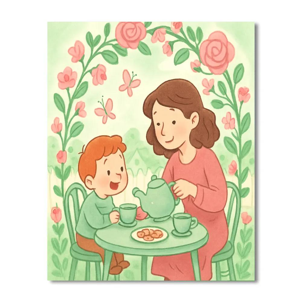 Garden Tea Time Painting by numbers kit