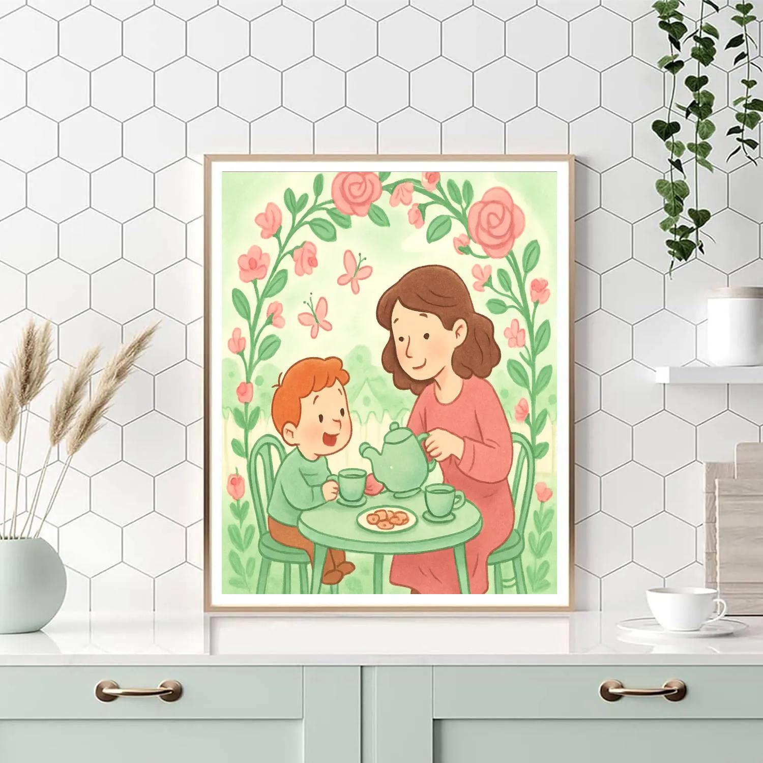 Garden Tea Time Painting by numbers kit