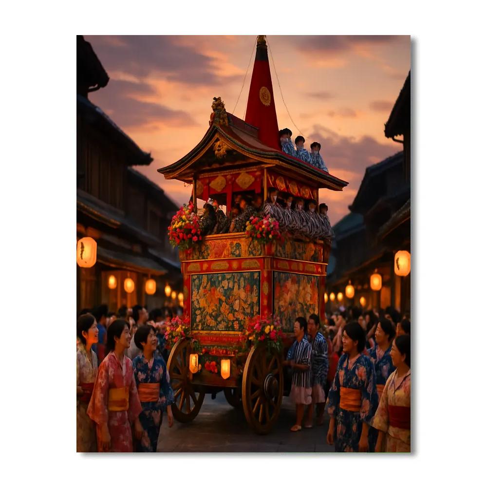 Gion Matsuri Street Parade paint by numbers