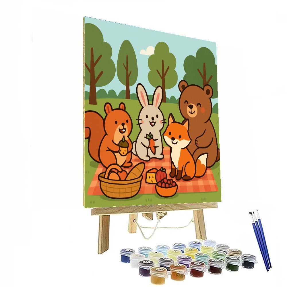 Forest Friends Picnic Numbered painting kits