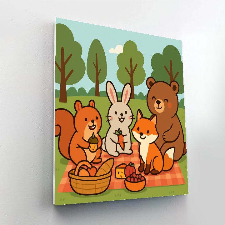 Forest Friends Picnic Numbered painting kits
