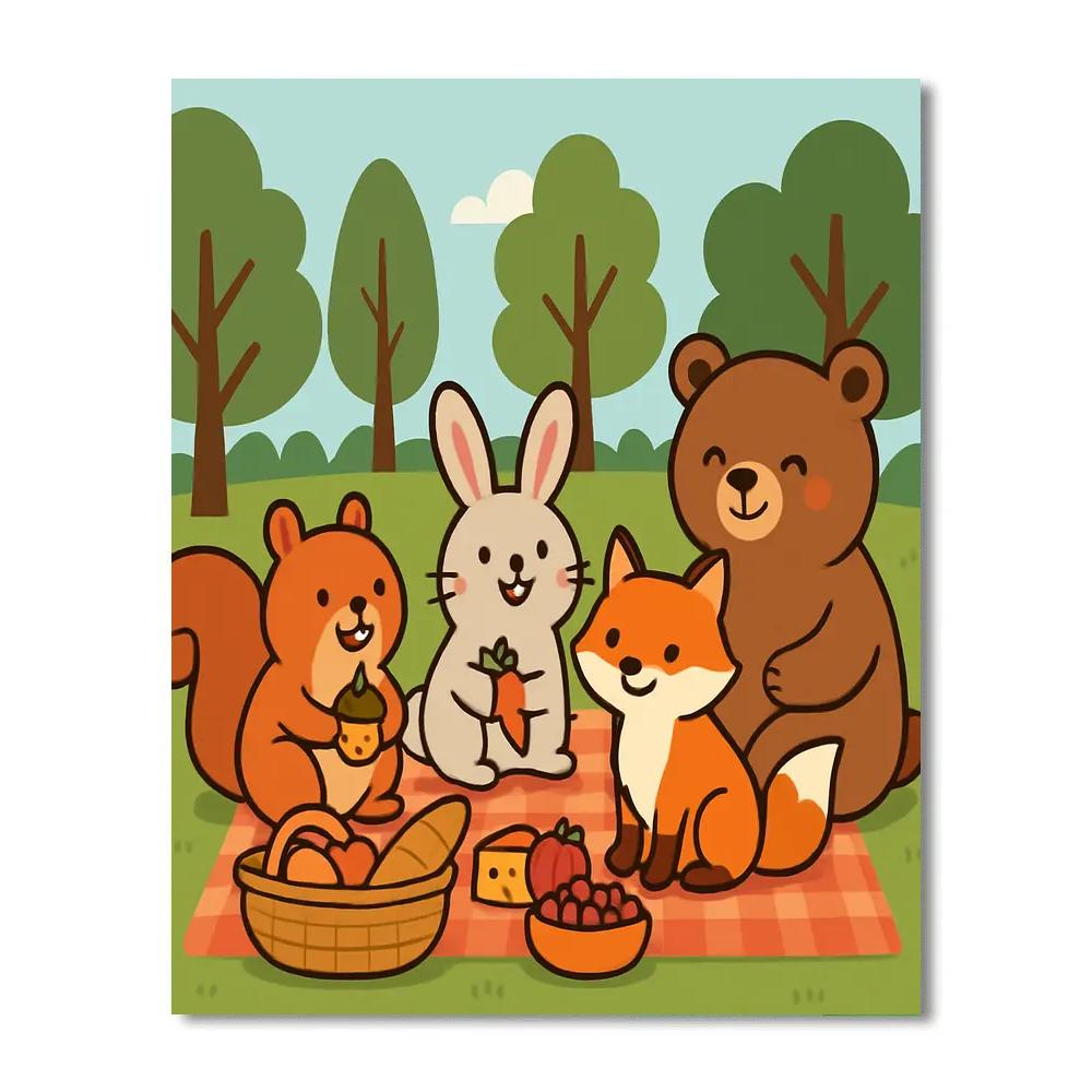 Forest Friends Picnic Numbered painting kits