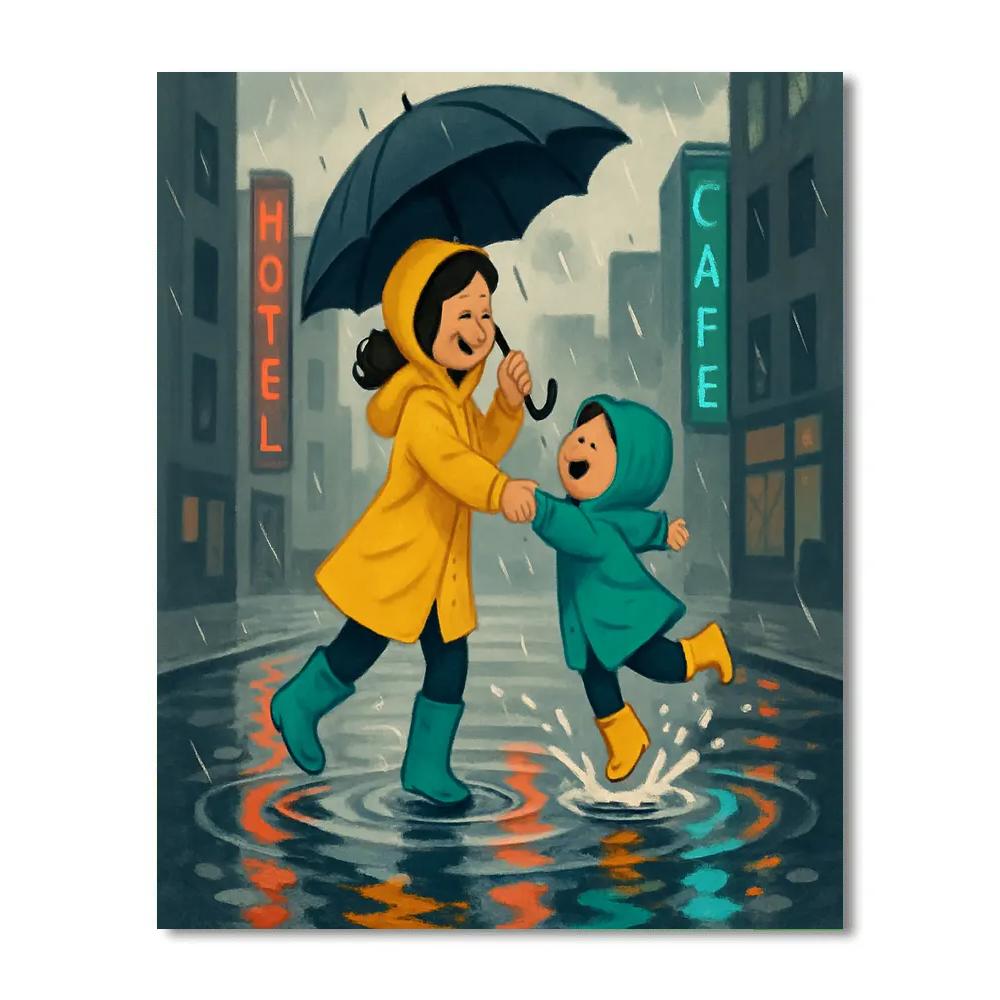Rainy Day Dance Painting by numbers kit