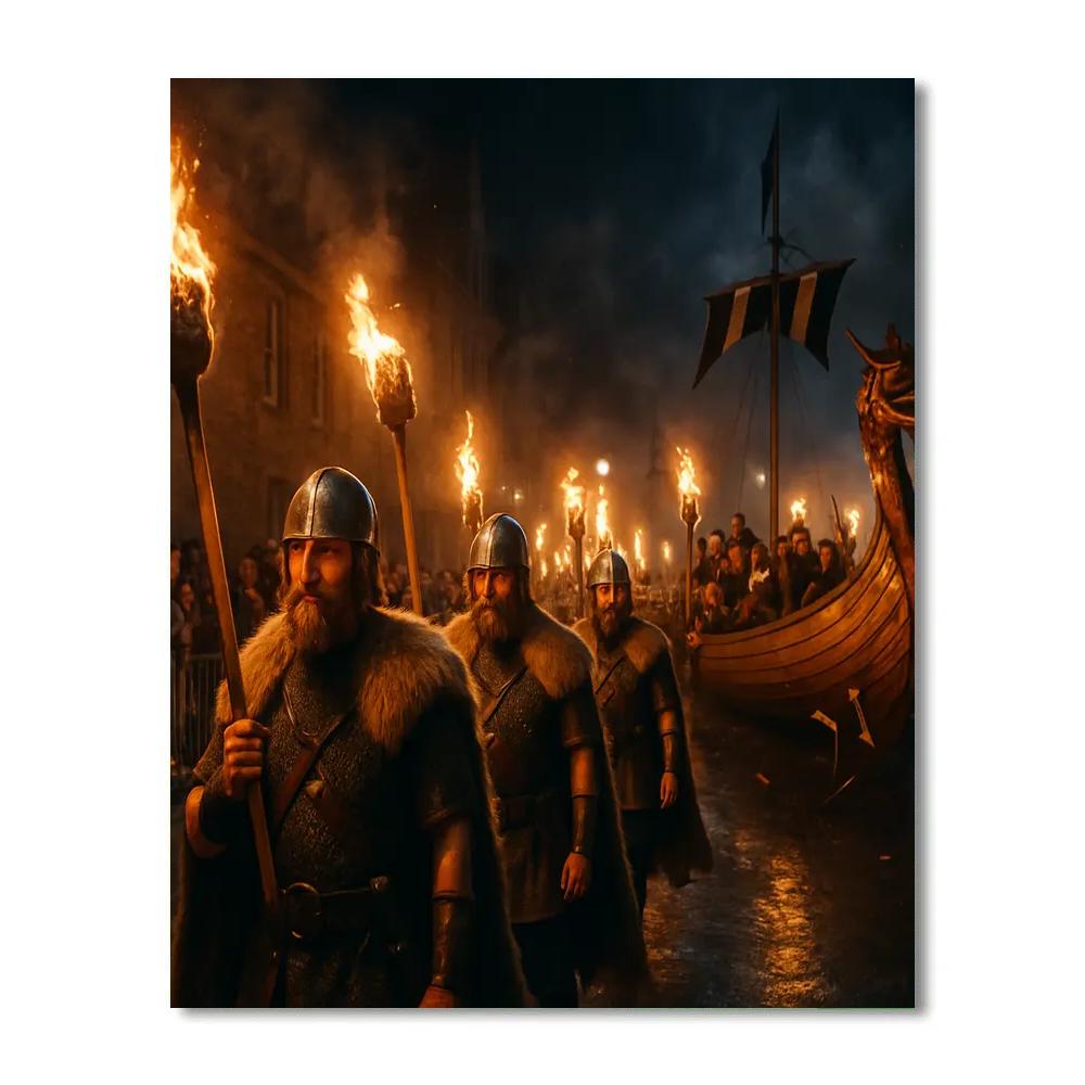 Up Helly Aa Torchlit Procession Lerwick Numbered painting kits