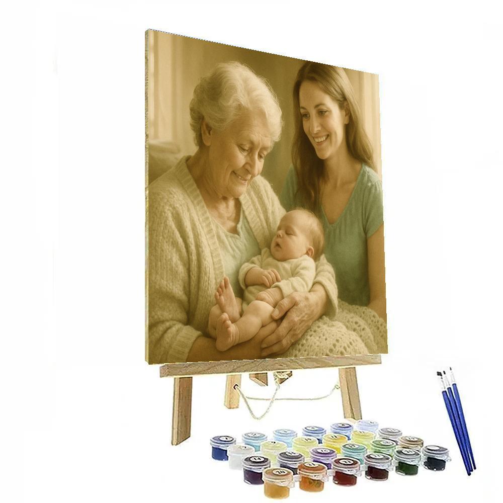 Grandma And Baby First Meeting Painting by numbers kit