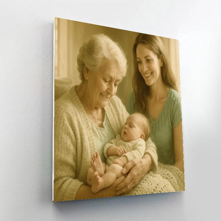 Grandma And Baby First Meeting Painting by numbers kit