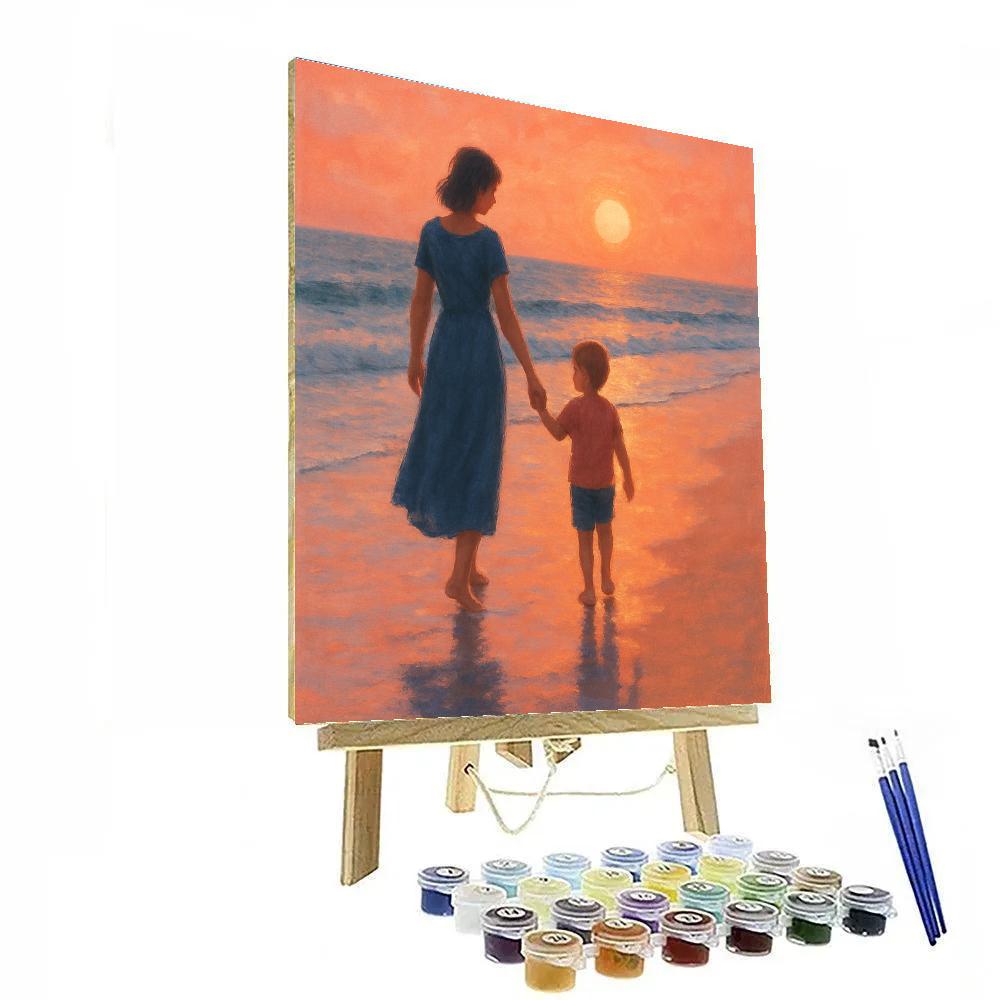 Seaside Stroll At Sunset Paint by numbers art