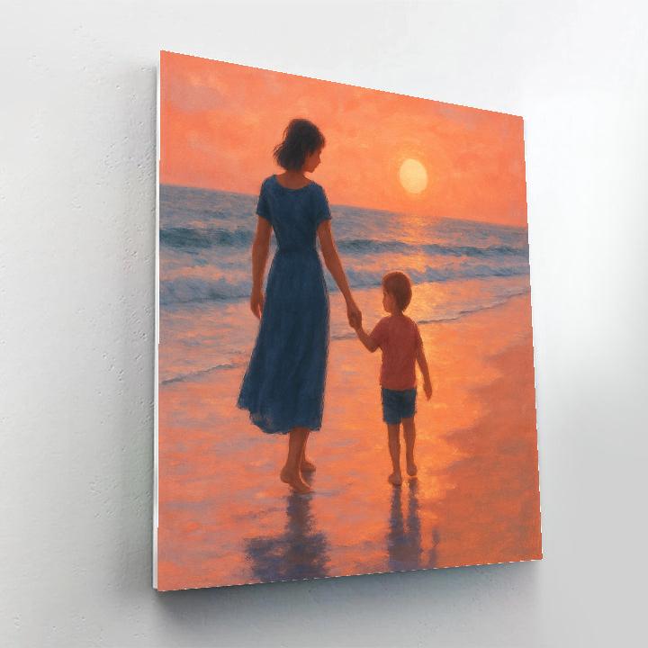 Seaside Stroll At Sunset Paint by numbers art