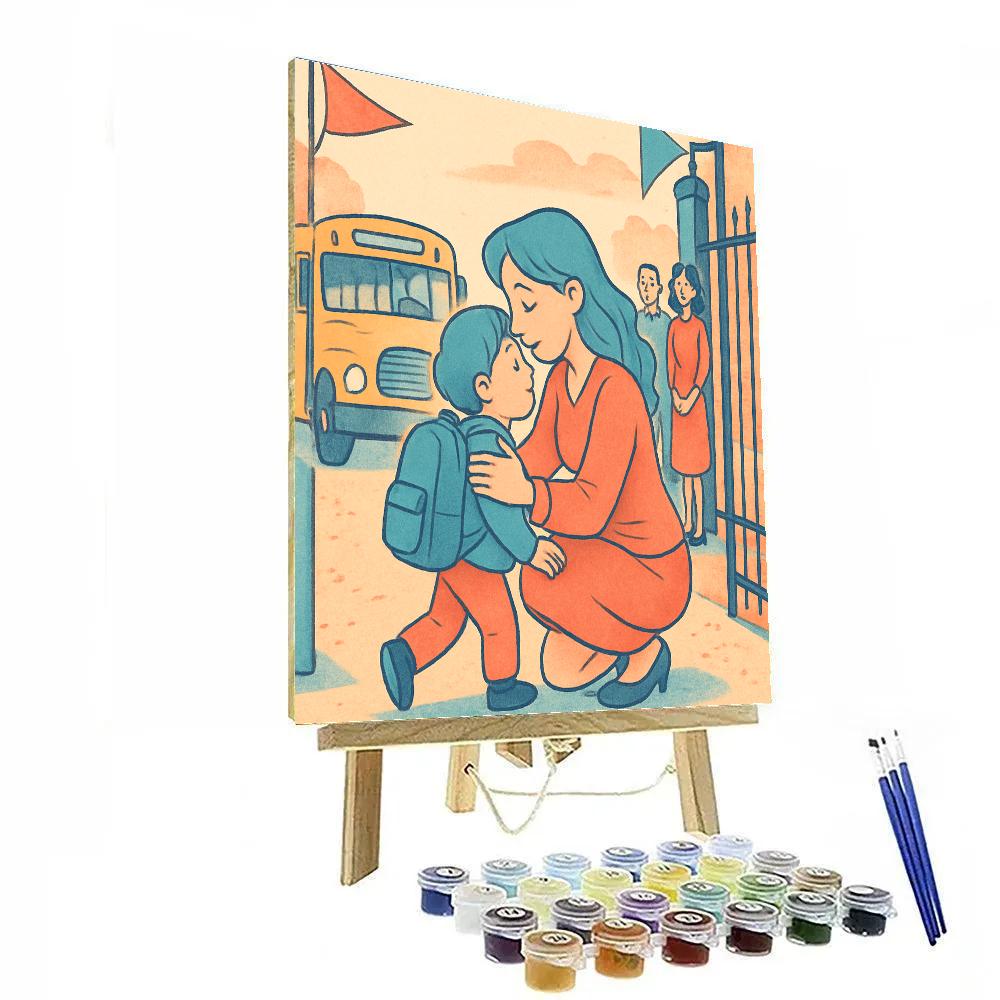 First School Drop Off Paint by numbers art