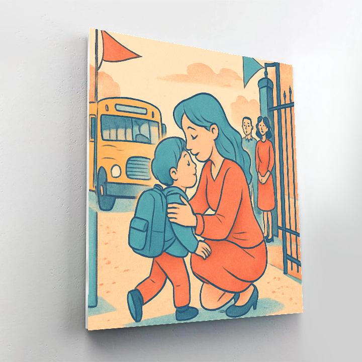 First School Drop Off Paint by numbers art